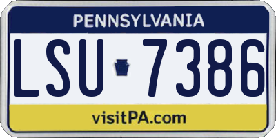 PA license plate LSU7386