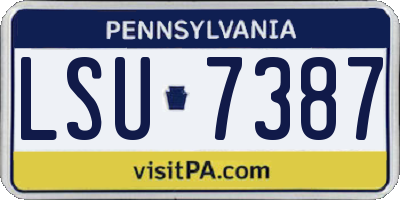 PA license plate LSU7387