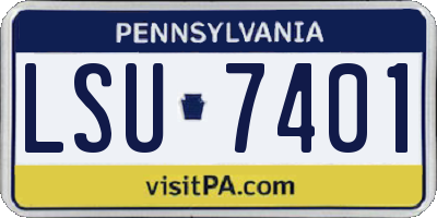 PA license plate LSU7401