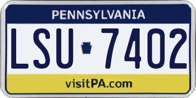 PA license plate LSU7402