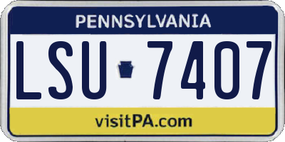 PA license plate LSU7407