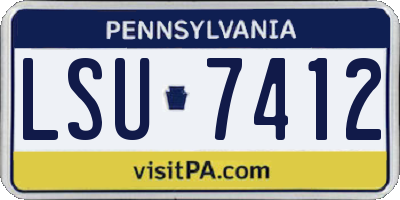 PA license plate LSU7412