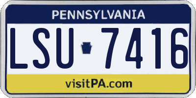 PA license plate LSU7416