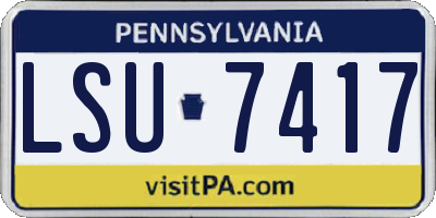 PA license plate LSU7417
