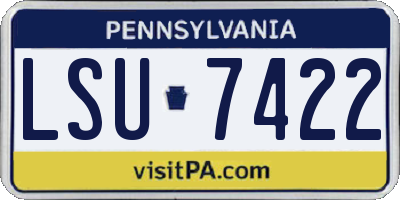 PA license plate LSU7422