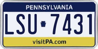 PA license plate LSU7431