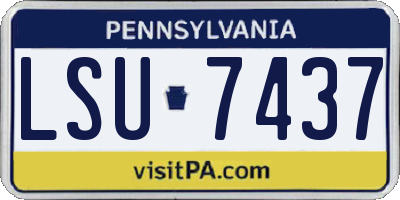 PA license plate LSU7437