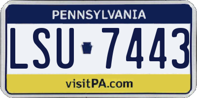 PA license plate LSU7443