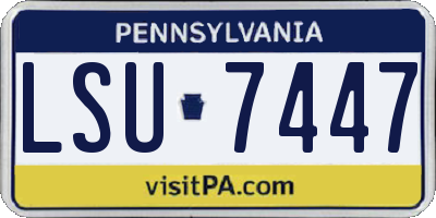 PA license plate LSU7447