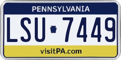 PA license plate LSU7449