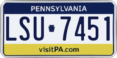 PA license plate LSU7451