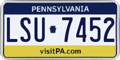 PA license plate LSU7452