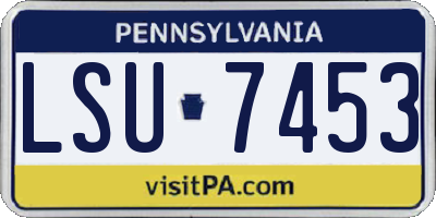 PA license plate LSU7453