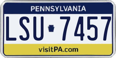 PA license plate LSU7457