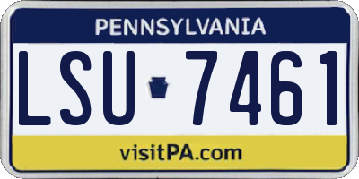 PA license plate LSU7461