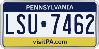 PA license plate LSU7462