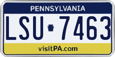 PA license plate LSU7463