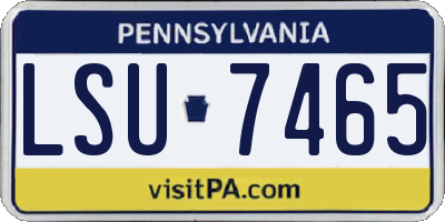 PA license plate LSU7465