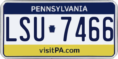 PA license plate LSU7466