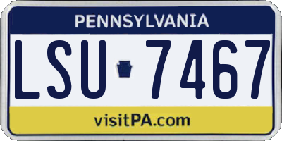 PA license plate LSU7467