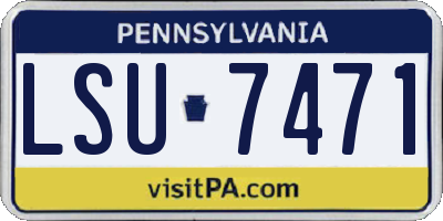 PA license plate LSU7471