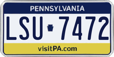 PA license plate LSU7472