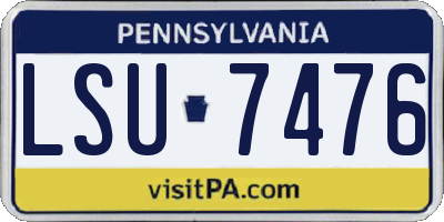 PA license plate LSU7476