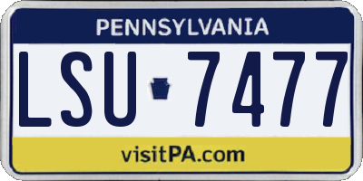 PA license plate LSU7477