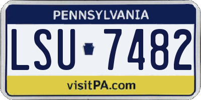 PA license plate LSU7482