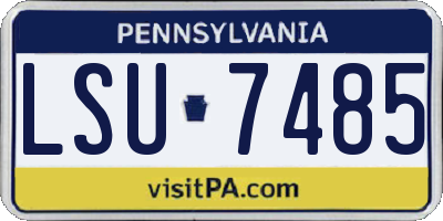 PA license plate LSU7485