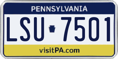 PA license plate LSU7501
