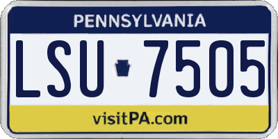 PA license plate LSU7505