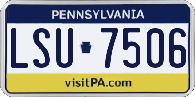 PA license plate LSU7506