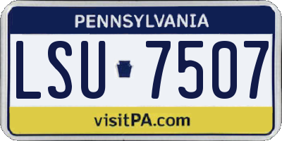 PA license plate LSU7507