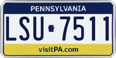PA license plate LSU7511