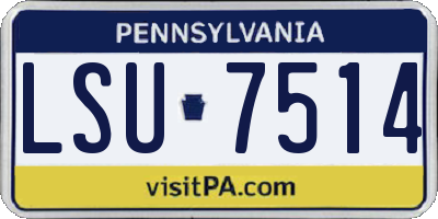 PA license plate LSU7514