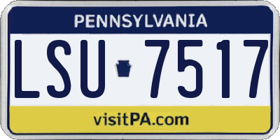 PA license plate LSU7517