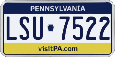 PA license plate LSU7522