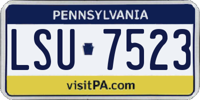 PA license plate LSU7523