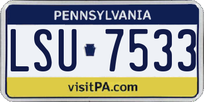 PA license plate LSU7533