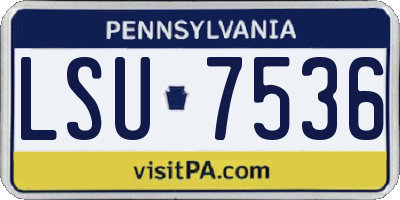 PA license plate LSU7536