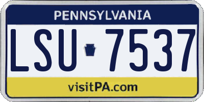 PA license plate LSU7537