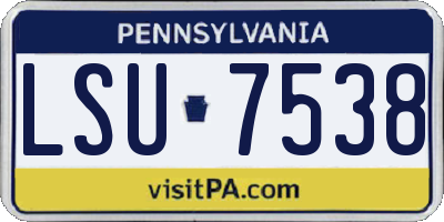 PA license plate LSU7538