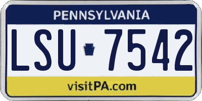 PA license plate LSU7542