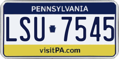 PA license plate LSU7545