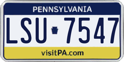 PA license plate LSU7547