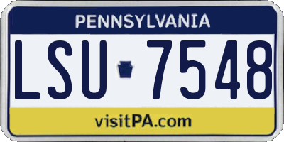 PA license plate LSU7548