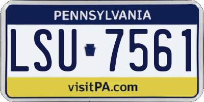 PA license plate LSU7561