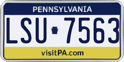 PA license plate LSU7563