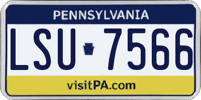 PA license plate LSU7566